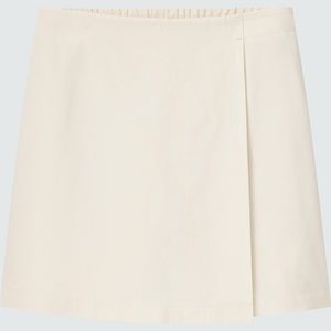 Uniqlo Linen-Blend Skort off white beige shorts skirt size XL plus